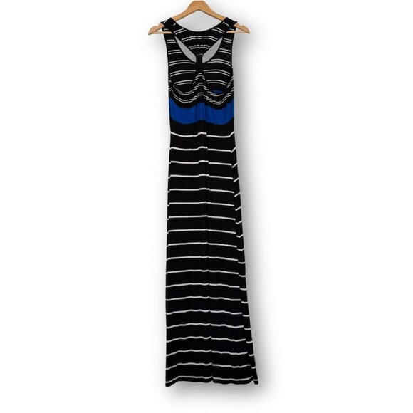 Calvin Klein Racer Back Striped Maxi Dress Size 8 - Picture 3 of 5